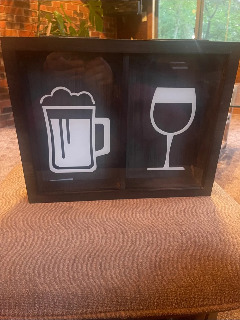 Beverage Wall Display - Brown with White Glass & Beer Icons